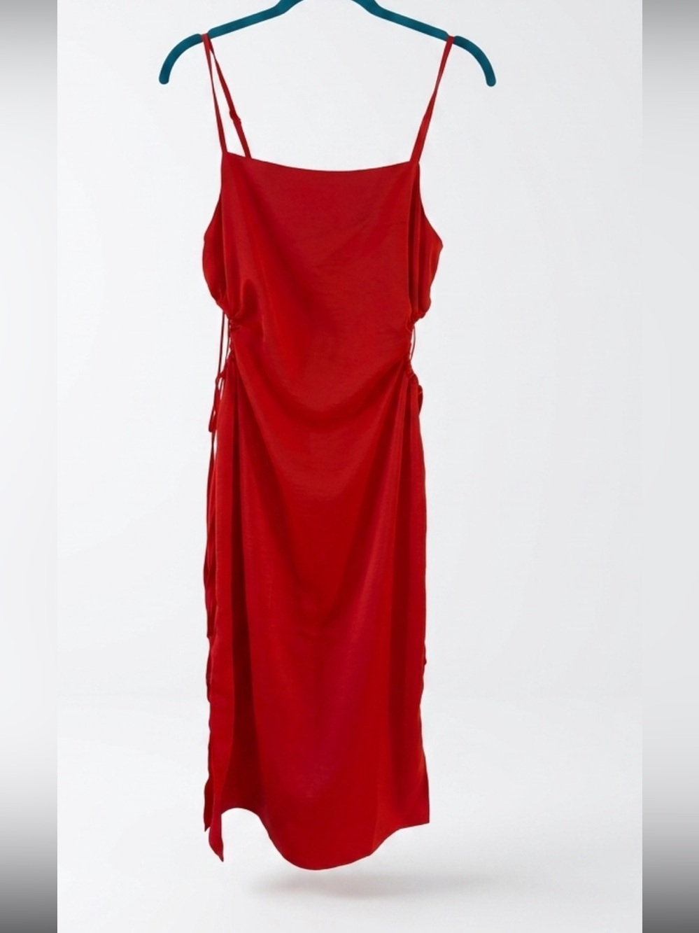 Christian Lacroix Red Spaghetti-Strap Midi Dress XS